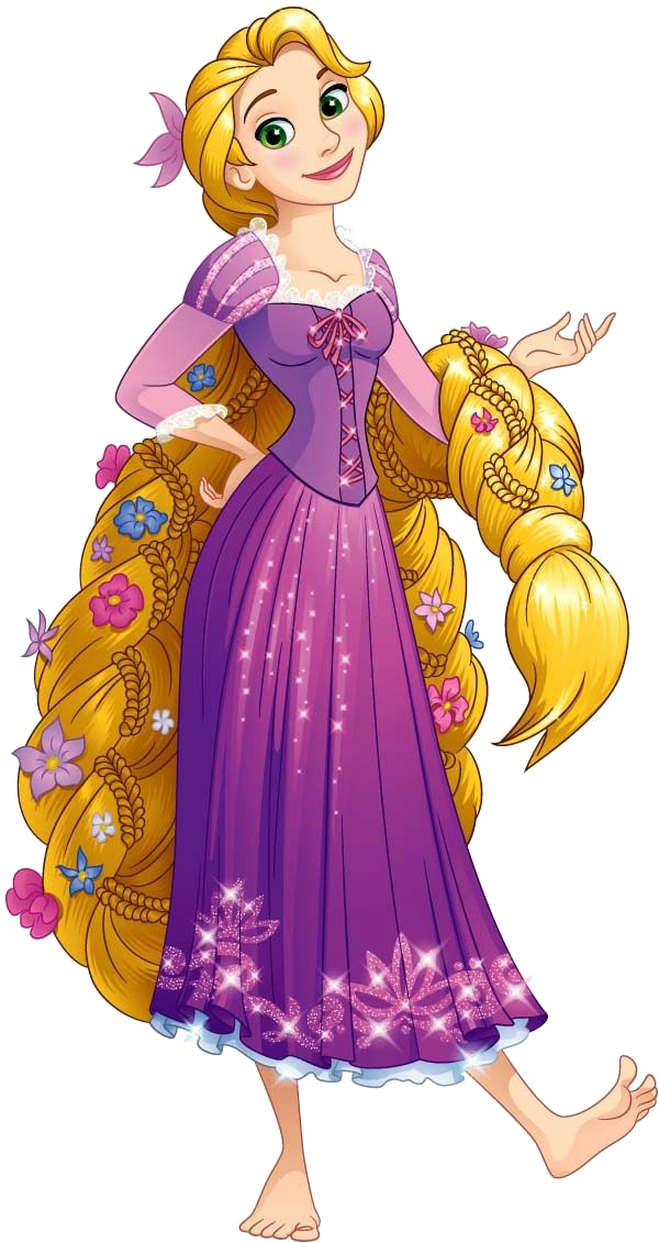 Flower Haired Rapunzel - Set Of 8 Princess Dreaming Plates (720x1152), Png Download