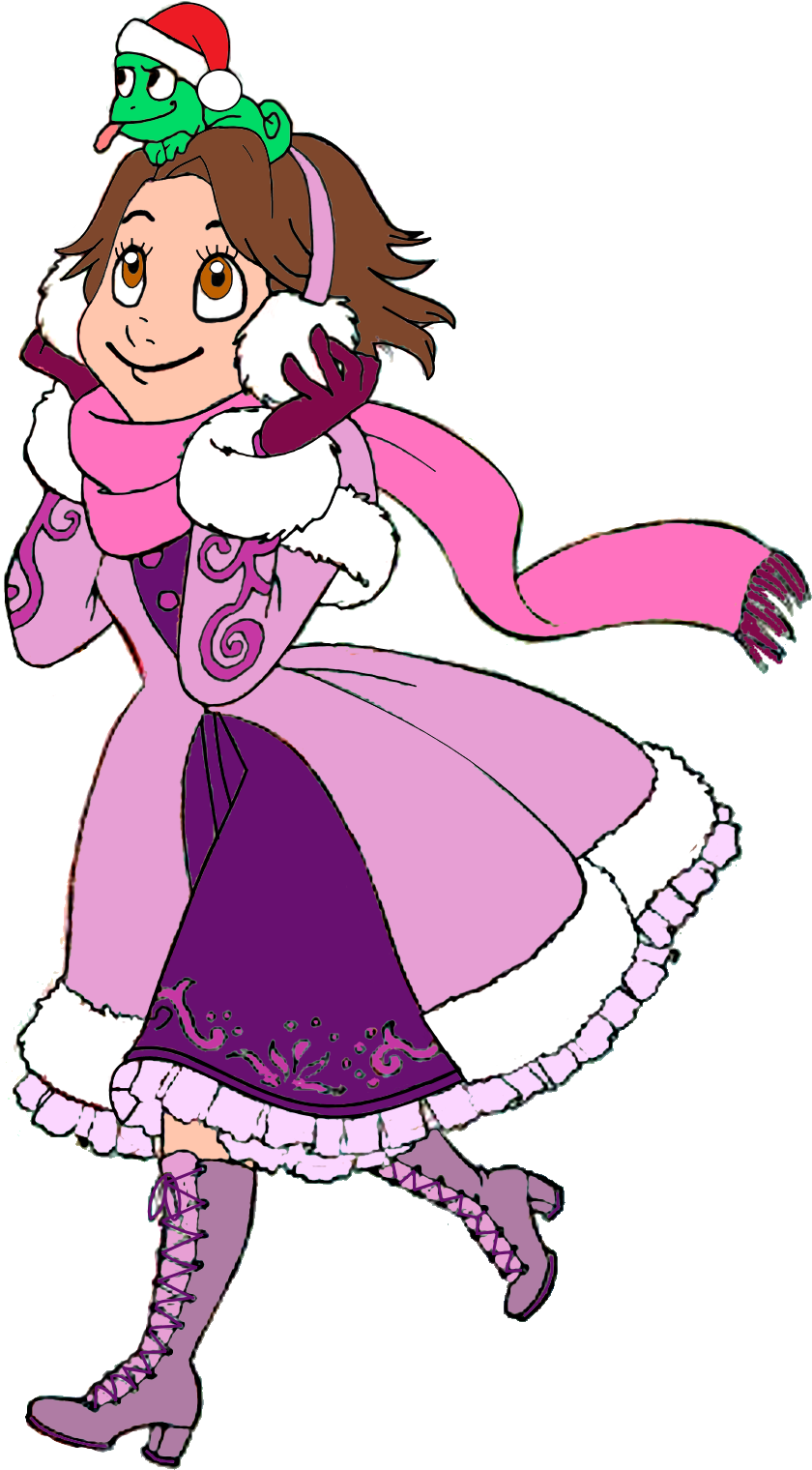 Rapunzel & Pascal At Christmas - Rapunzel Christmas Png (851x1537), Png Download