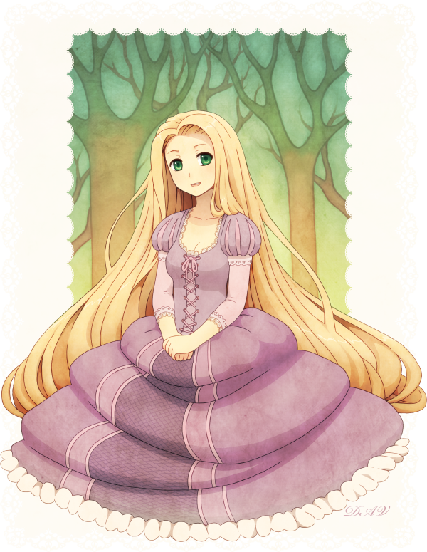 Rapunzel By Dav - Rapunzel Anime (600x775), Png Download