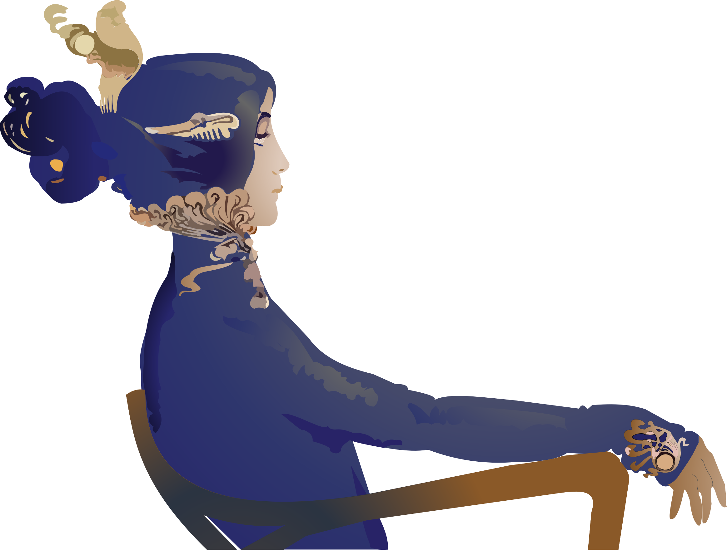 Woman On Chair Svg (500x376), Png Download