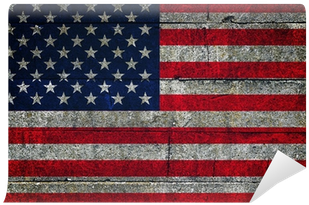 Usa Flag On Grunge Background Wall Mural • Pixers® - Vintage American Flag Heart (400x400), Png Download