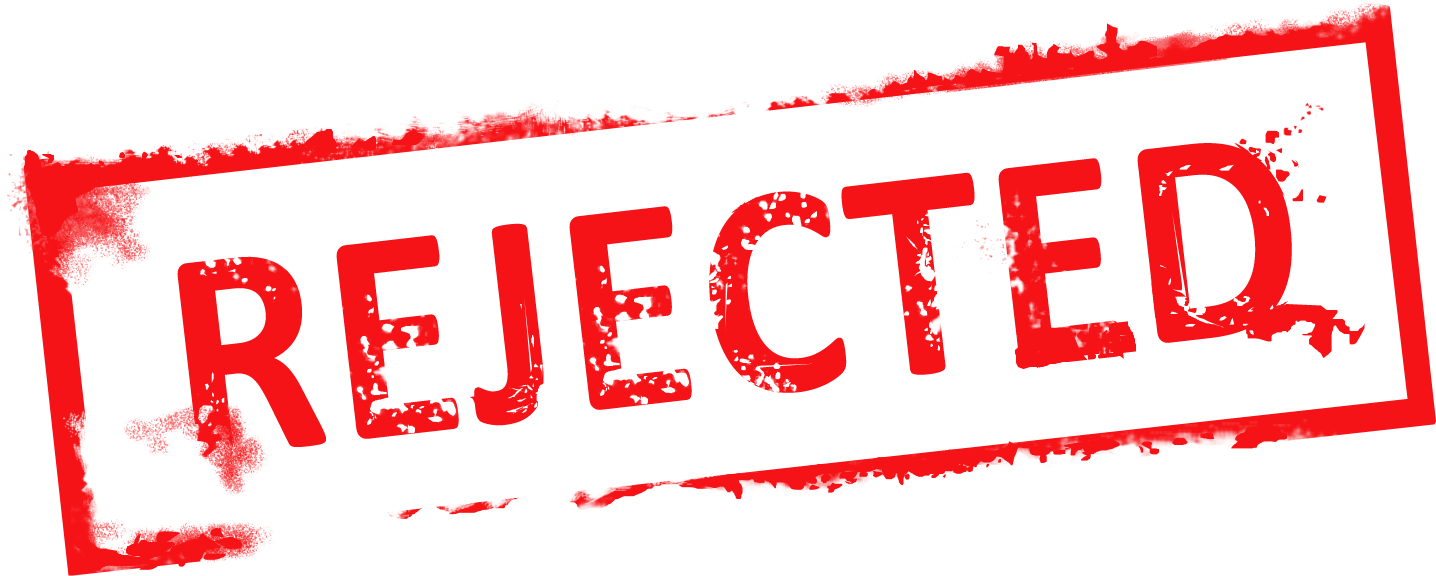 Denied Stamp Png Clipart - Rejected Clipart (570x214), Png Download