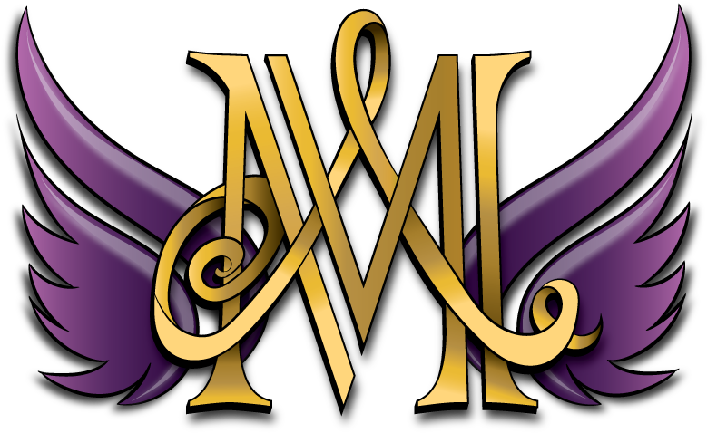 Purple And Gold Logo - Angelmelly Logo (600x373), Png Download