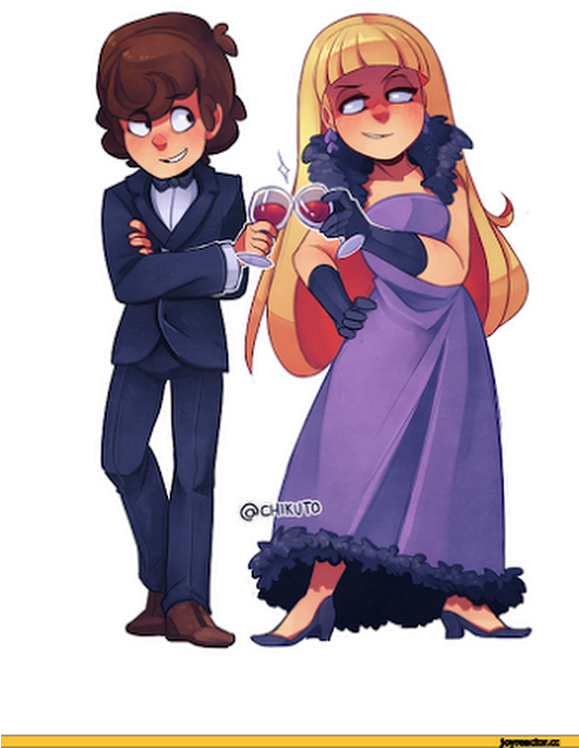 Photo - Gravity Falls Fanart Dipper And Pacifica (530x769), Png Download