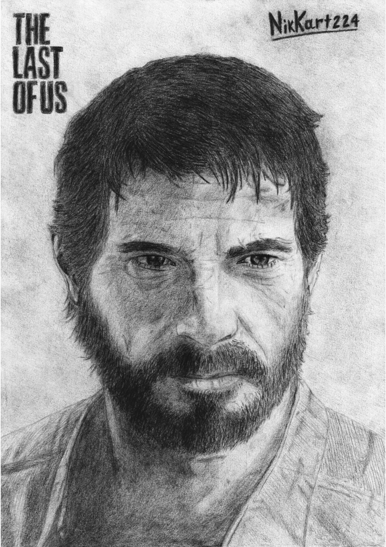 Clip Art Library Joel The Last Of Us By Nikkart - Joel Drawing (751x1064), Png Download