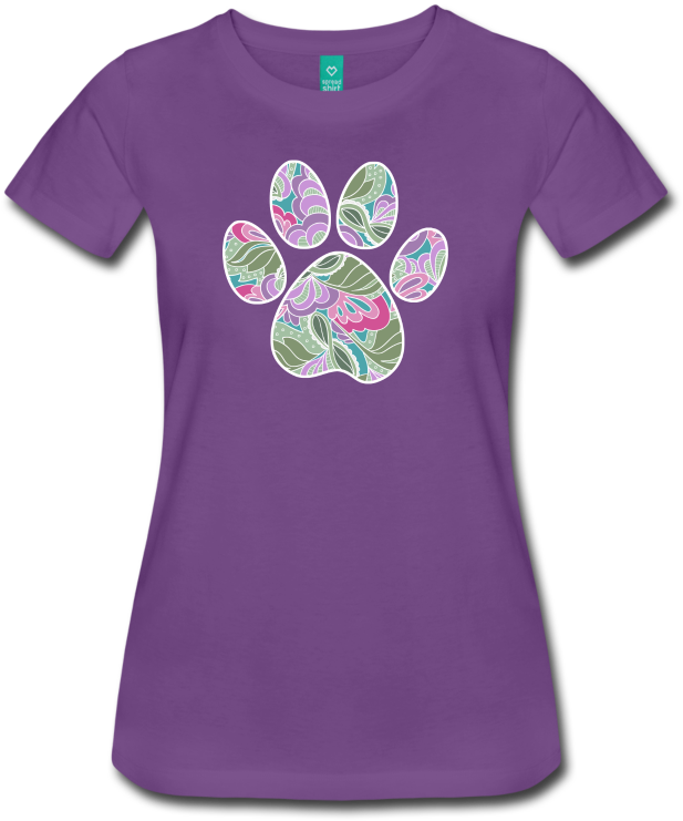 Dog Paw Print, Floral Garden Pattern T-shirt - Rbg I Dissent Shirt (800x800), Png Download