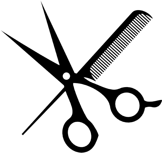 Svg Transparent Download And Comb Simons Hair Shop - Hair Salon Scissors Clipart (626x626), Png Download