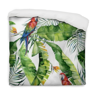 Seamless Watercolor Illustration Of Tropical Leaves, - Watercolor Painting (400x400), Png Download