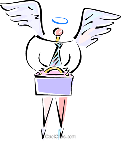 Man With Angel Wings Royalty Free Vector Clip Art Illustration - Snow Job Idiom (413x480), Png Download
