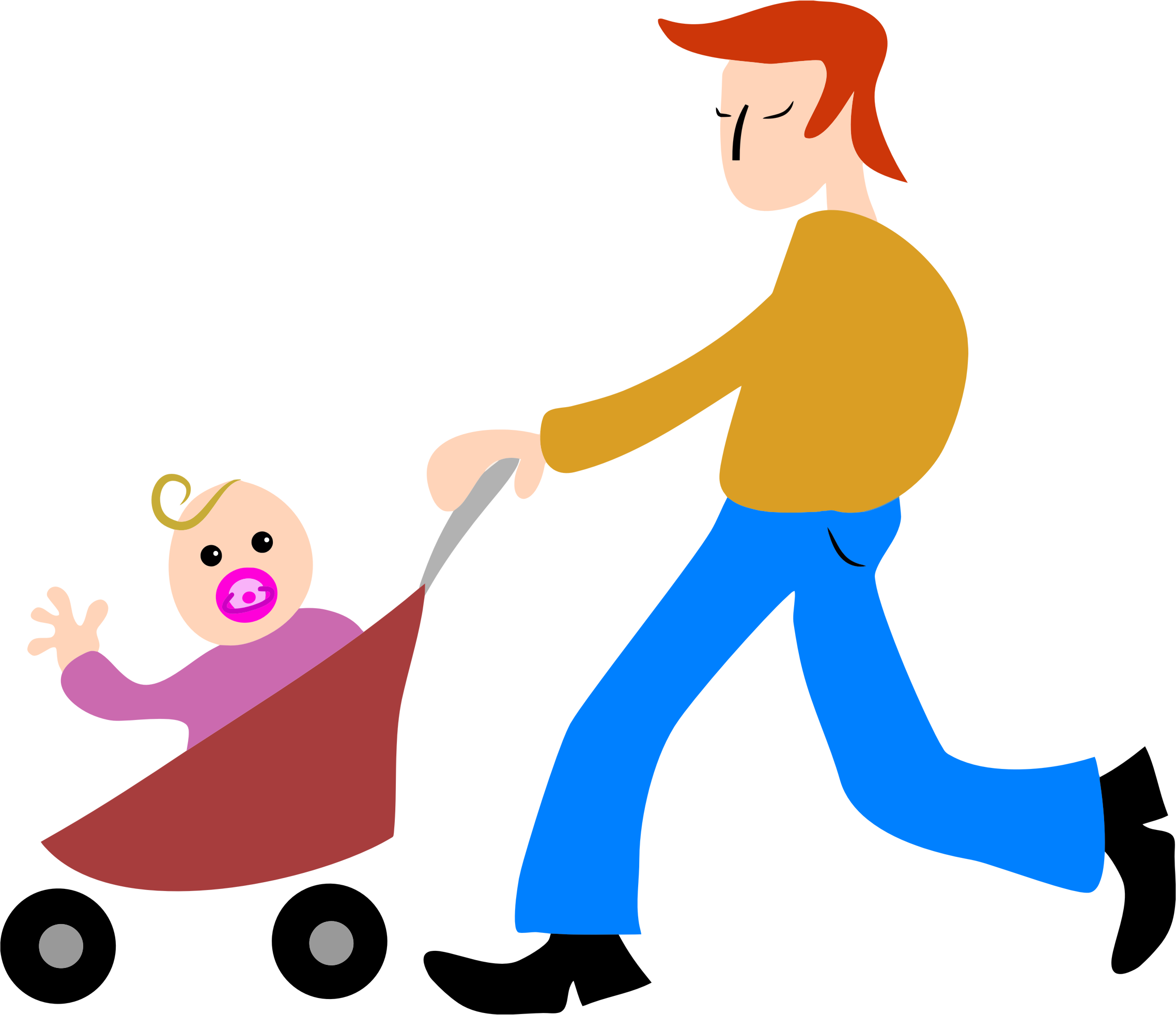 This Free Icons Png Design Of Father And Son Stroller (2276x1964), Png Download