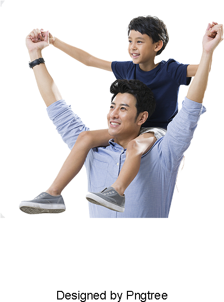 Happy Father And Child, Ocean Beach, Father, Father - Son (800x800), Png Download
