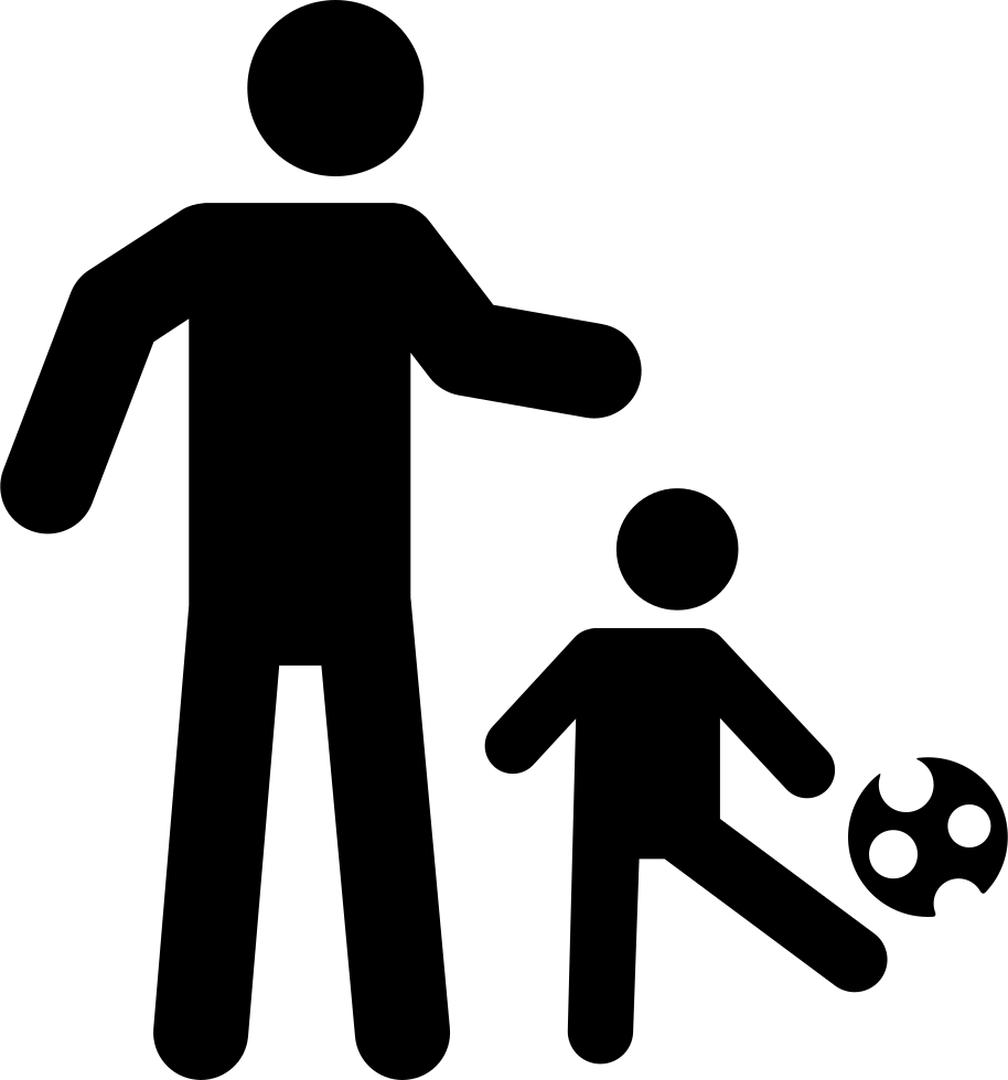 Father Playing Soccer With His Son Comments - Father Son Icon Transparent (914x980), Png Download