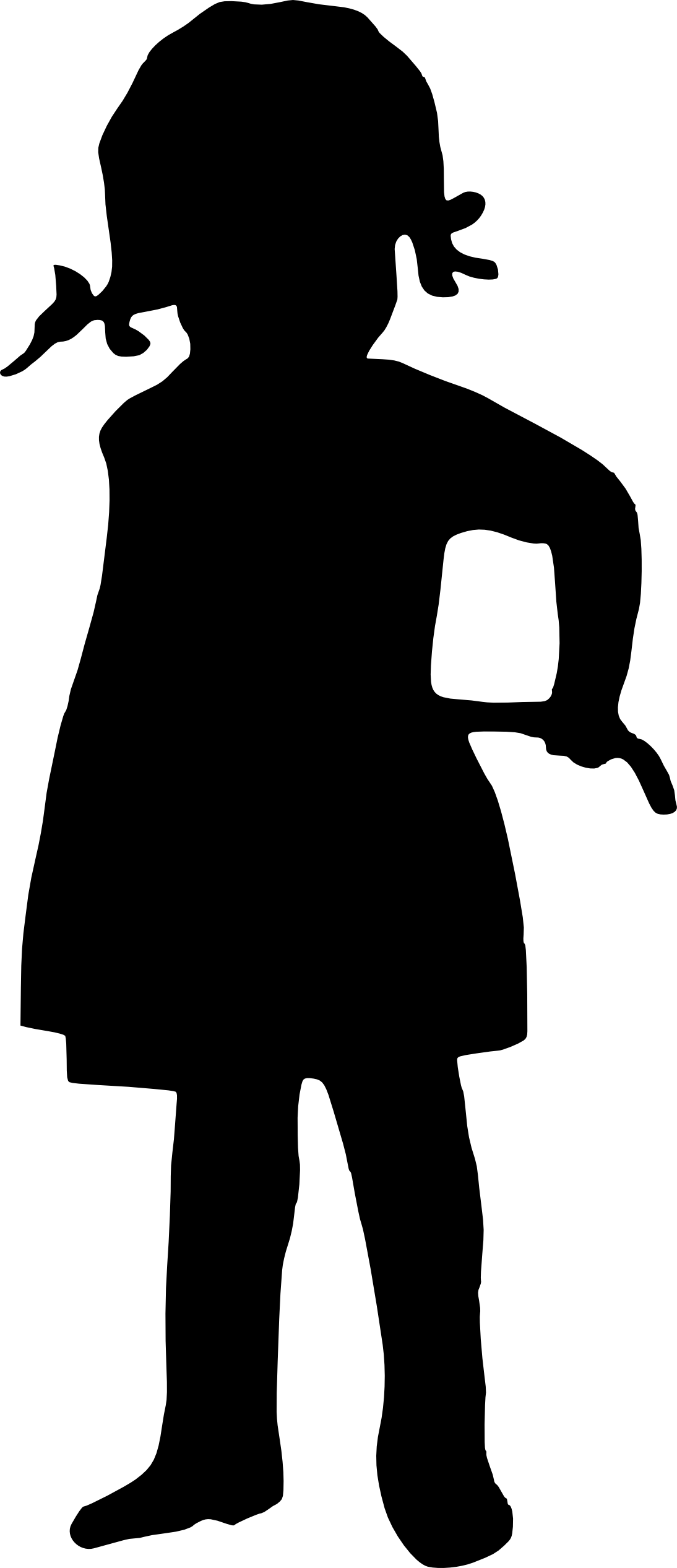 Free Download - Little Girl Silhouette Transparent (1094x2533), Png Download