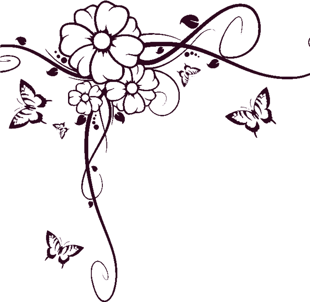 Corner Clipart Swirl - Swirl Corner Border (1024x1024), Png Download