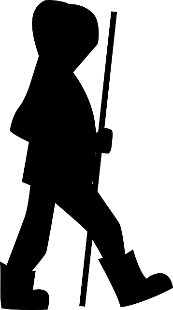 Hiker, Girl, Hike, Hiking, Little, People, Silhouette - Caminhante Png (358x640), Png Download