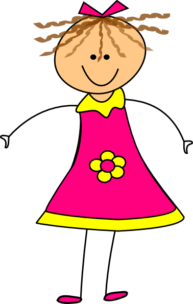 Clipart Girl - Free Clip Art Girl (378x595), Png Download