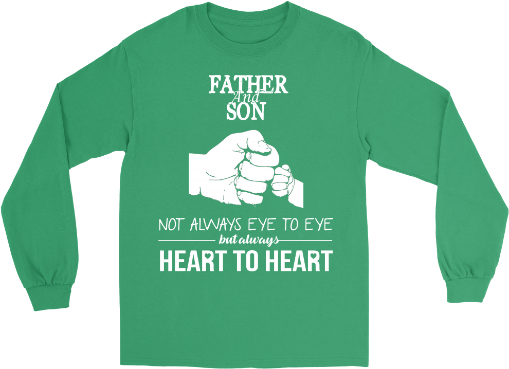 Father & Son Heart To Heart - Long-sleeved T-shirt (1000x1000), Png Download