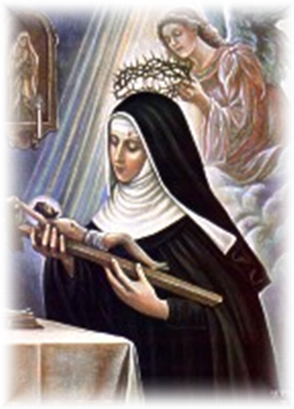 Saint Rita With Cross - Saint Rita (329x457), Png Download
