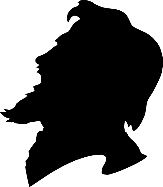 Old Man Face Silhouette (522x598), Png Download