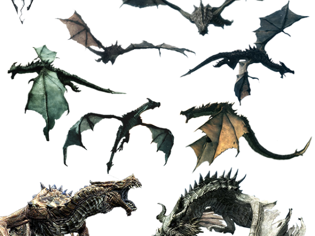 Flying Dragon - Elder Scrolls Dragon Flying (640x480), Png Download