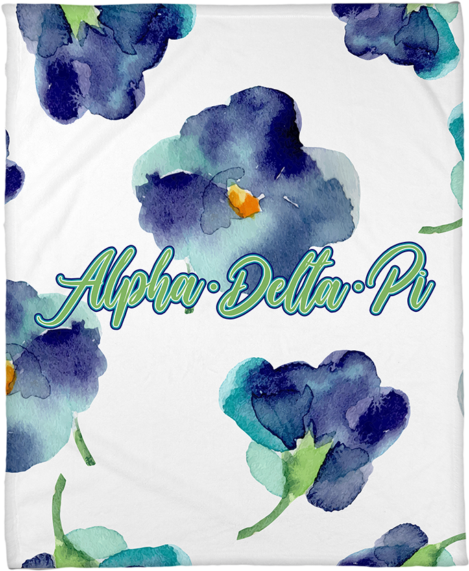 Alpha Delta Pi Floral Inspired Silk Touch Blanket - Coolbeansonline Veilchen-baby-harem-strampler, Baby (797x1000), Png Download
