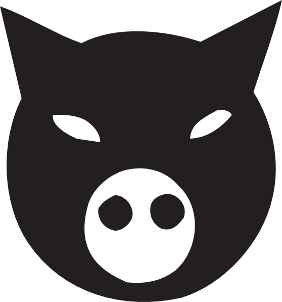 Black Pig Face Svg Clip Arts 558 X 597 Px (558x597), Png Download