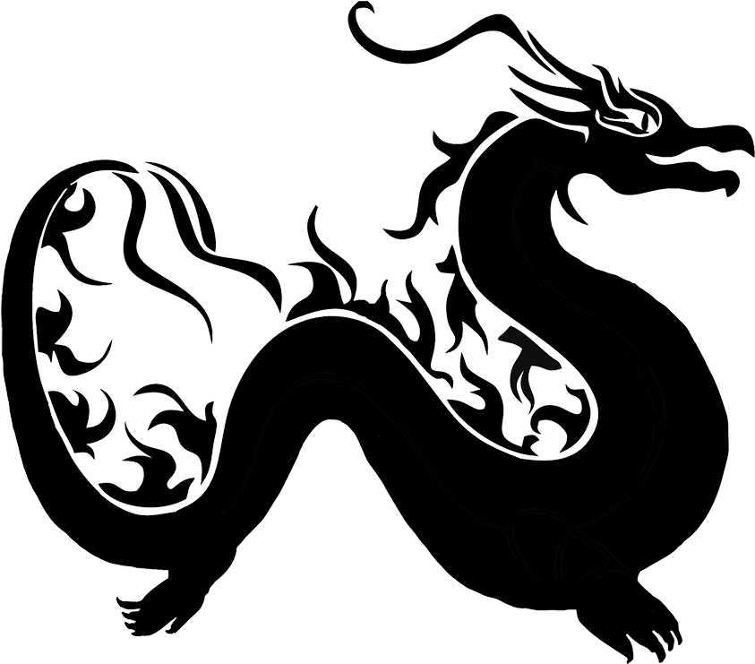 Black Dragon Silhouette, Asian Dragon Silhouette - Dragon Clip Art (886x793), Png Download