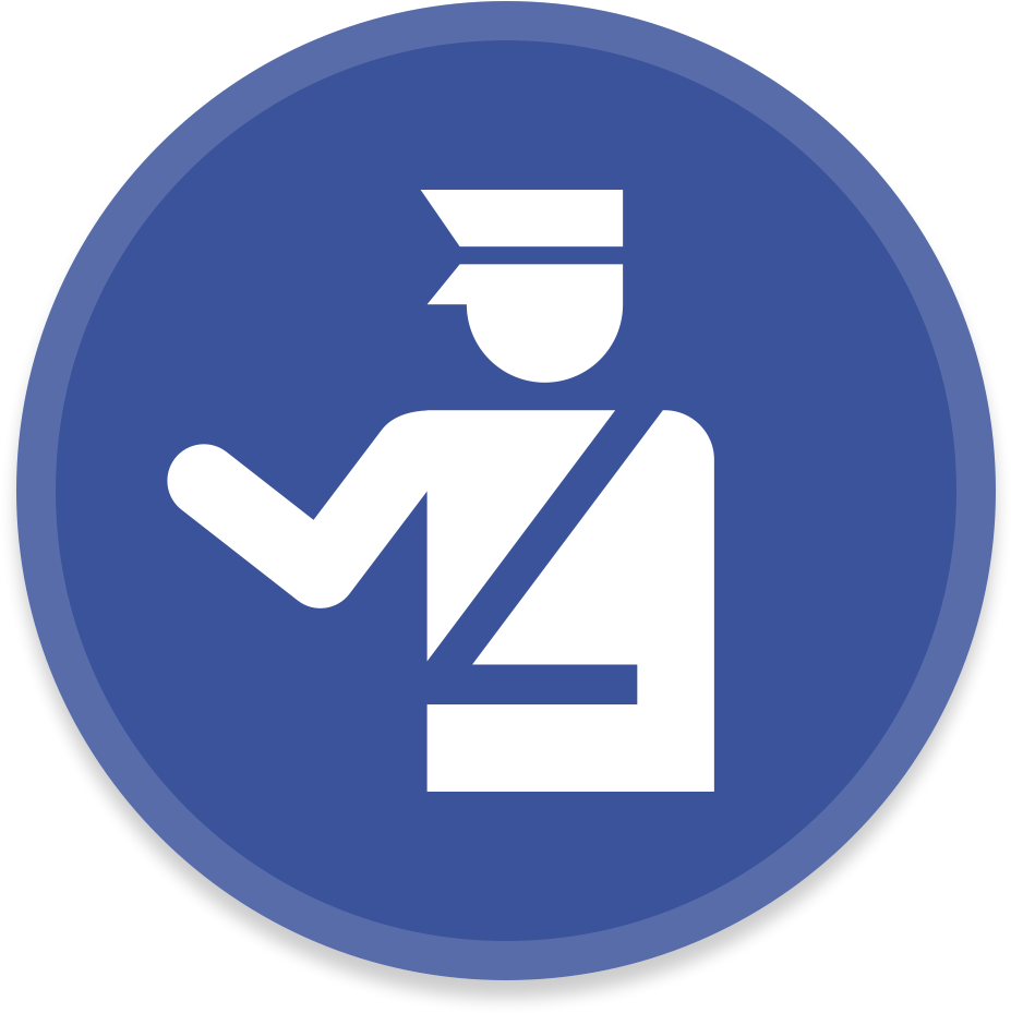 Download Transparent Police Icon - Airport Signs Passport Control - PNGkit