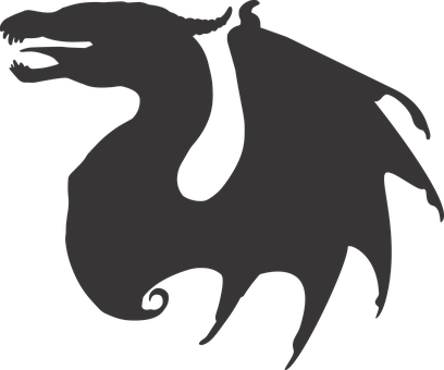 Dragon Dragon Vector Dragon Silhouette Ani - Dragon Silhouette (408x340), Png Download