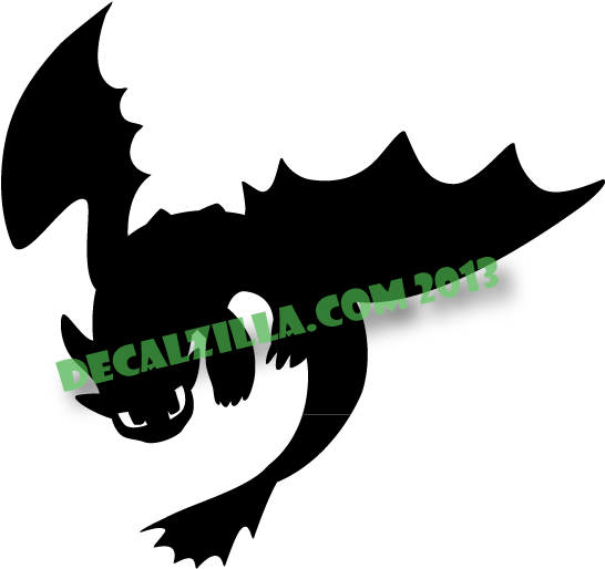How To Train Your Dragon Toothless Silhouette Decal - Toothless Silhouette (648x608), Png Download