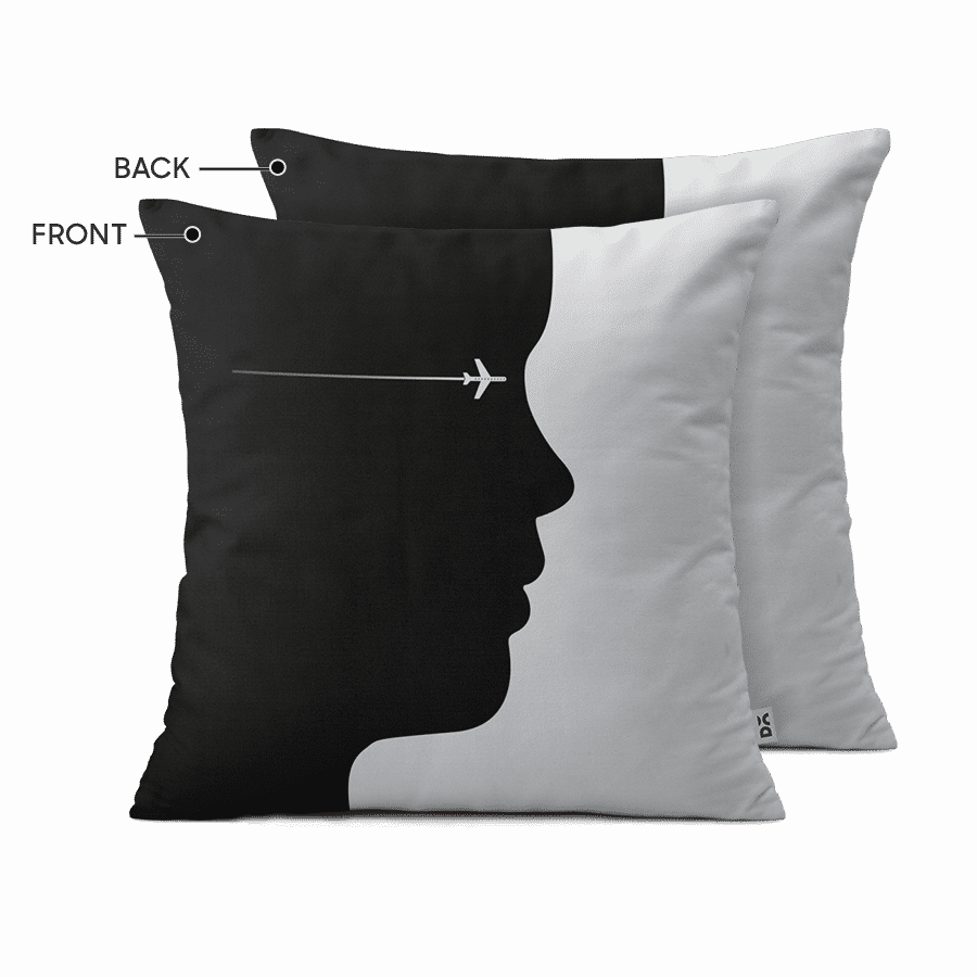 Dailyobjects Face Silhouette 18" Cushion Cover Two - Cushion (900x900), Png Download