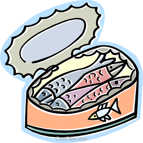 Can Of Sardines Royalty Free Vector Clip Art Illustration - Sardines Clipart (480x478), Png Download