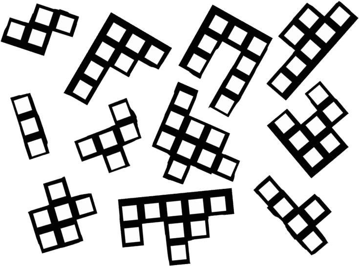 A Square Has Dropped On The Ground And Broken Into - Number (768x576), Png Download