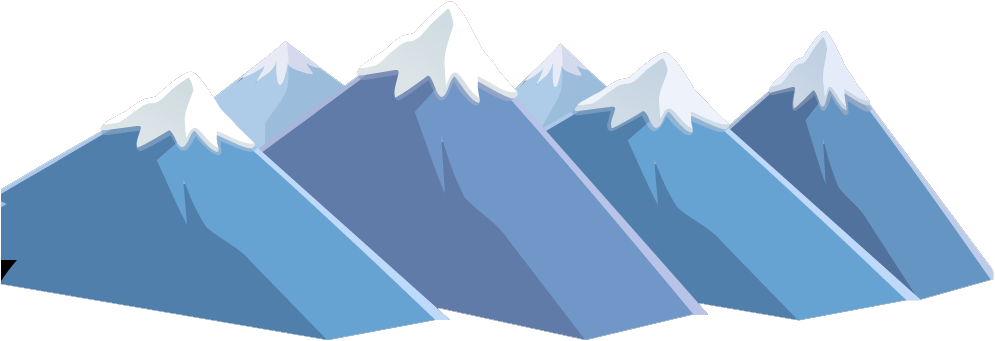 Montañas Nevadas Para El Fondo - Montañas Caricatura Png (1001x365), Png Download