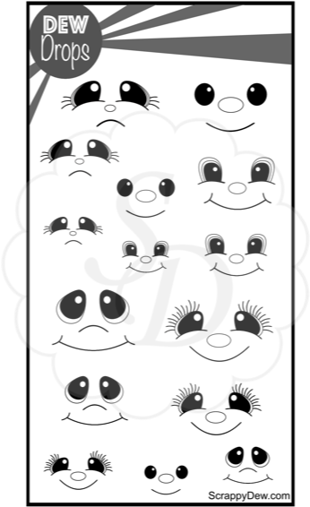 Facial Expressions Dew Drops Stamps - Postage Stamp (600x600), Png Download