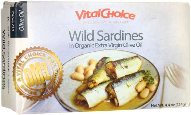 Vital Choice Wild Sardines In Organic Extra Virgin - Vital Choice Sardines In Organic Olive Oil 4.375 Oz (650x650), Png Download