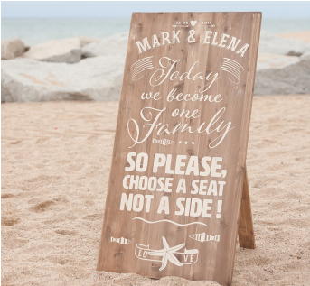 Tablet De Madera 60 X 120 Cm Para Dar La Bienvenida - Carteles De Madera Para Bodas (400x342), Png Download