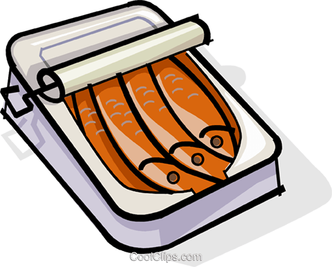 Can Of Sardines Royalty Free Vector Clip Art Illustration - Sardines In A Can Clipart (480x386), Png Download