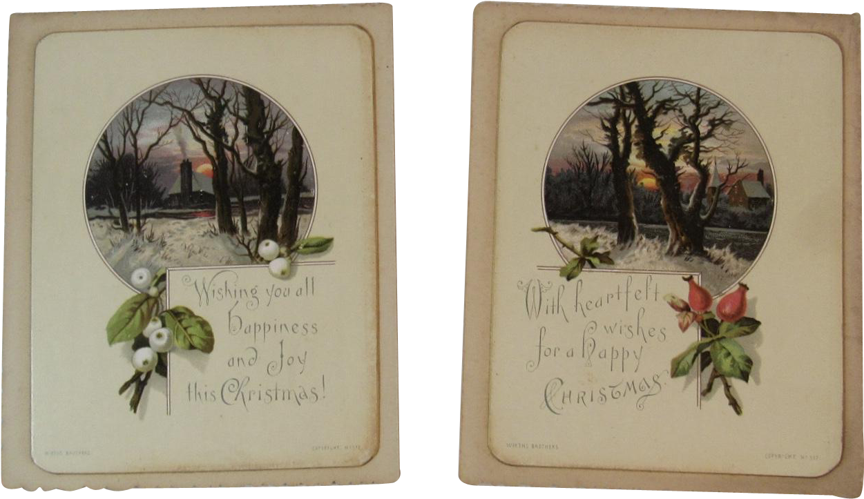 2 Wirths Brothers Christmas Cards With Winter Scenes - Turkey (1250x1250), Png Download