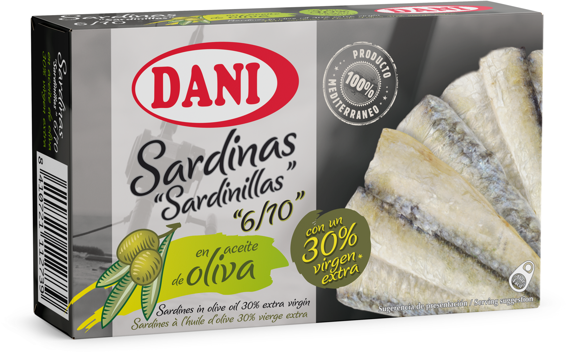Small Sardines In Olive Oil 30% Extra Virgin 90g - Dani (2600x2600), Png Download