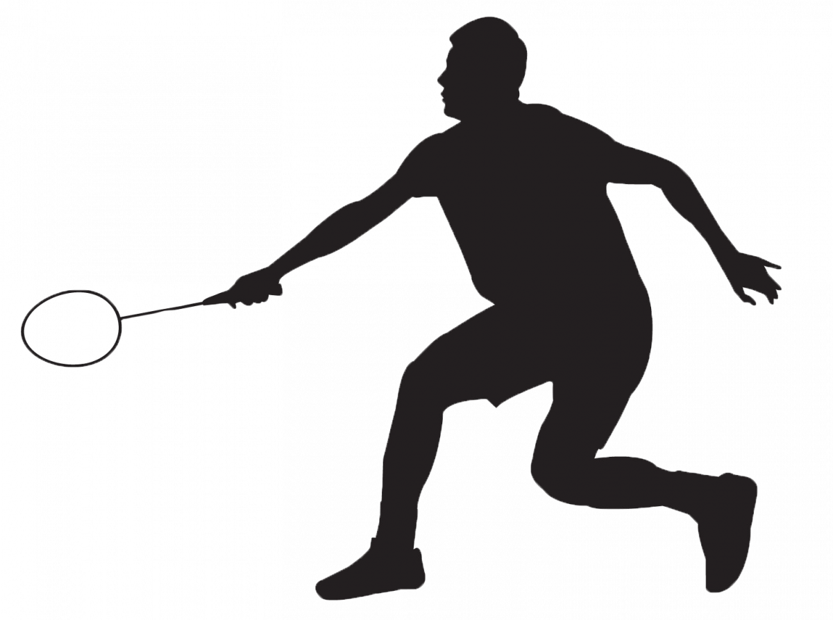 Holy - Badminton Player Silhouette Png (1200x893), Png Download