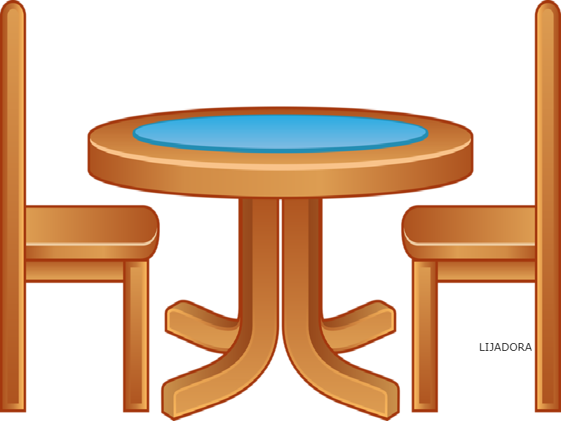 Dibujo De Mueble De Madera - Mesa Y Sillas Dibujos (800x600), Png Download