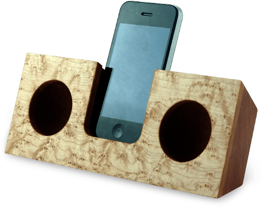 Koostik's Entirely Wooden Iphone Dock Is Up To The - Wooden Speaker Dock Png (755x436), Png Download