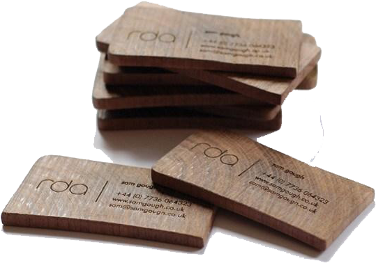 Corte En Madera Tarjetas De Presentacion - Wooden Business Card (600x398), Png Download