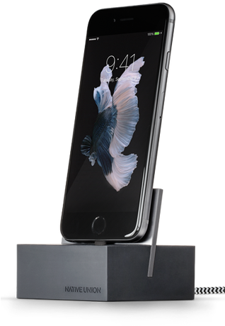 Dock Lightning - Native Union - Iphone Lightning Charging Dock+ - Slate (317x500), Png Download