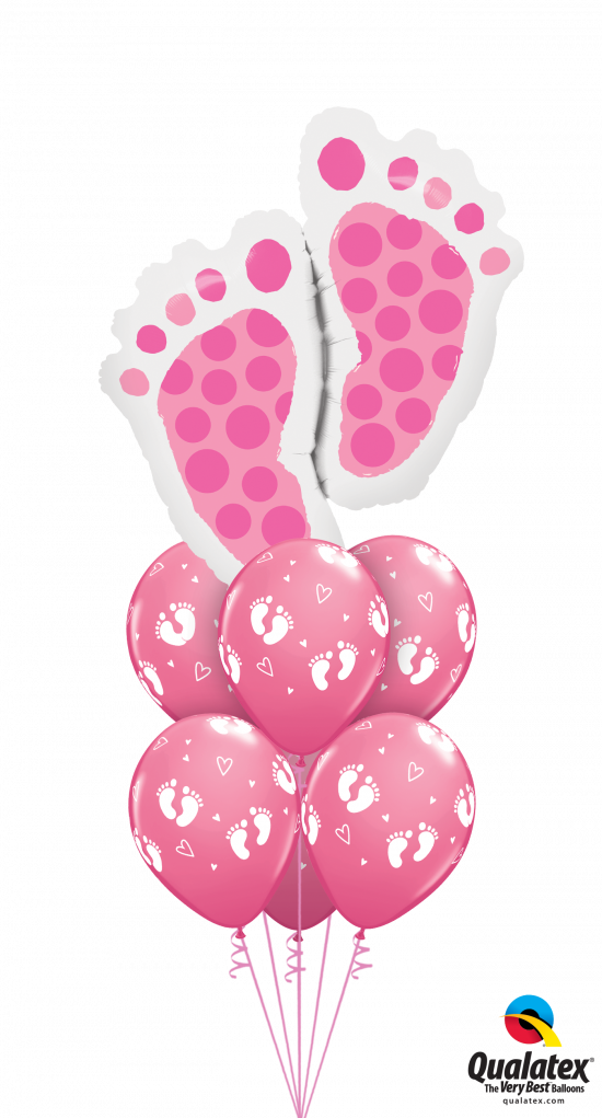 Baby Feet Balloon Bouquets (550x1021), Png Download