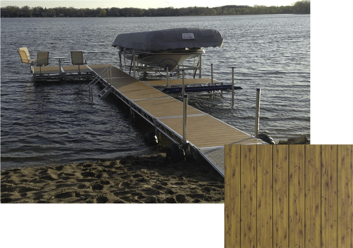 Shoremaster Ts9 With Wood Grain Decking - Deck (1204x845), Png Download
