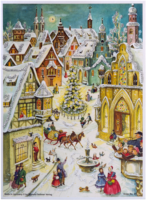 Advent Calendar "winter Scene" - Christmas Village Advent Calendar (540x700), Png Download