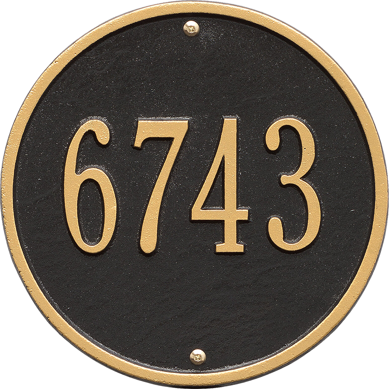 Round Standard Wall One Line Address Plaque - Whitehall 1 Line - 9"diameter Round Wall Address Plaque1 (800x800), Png Download