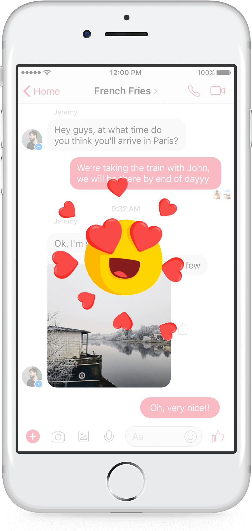 Reactions Within Facebook Messenger - Remove Reaction On Messenger (958x1880), Png Download